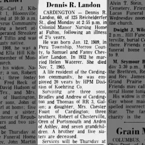 Obituary for Dennis R. Landon