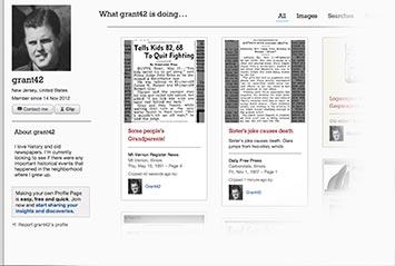 Profile page on Marion Star Archive